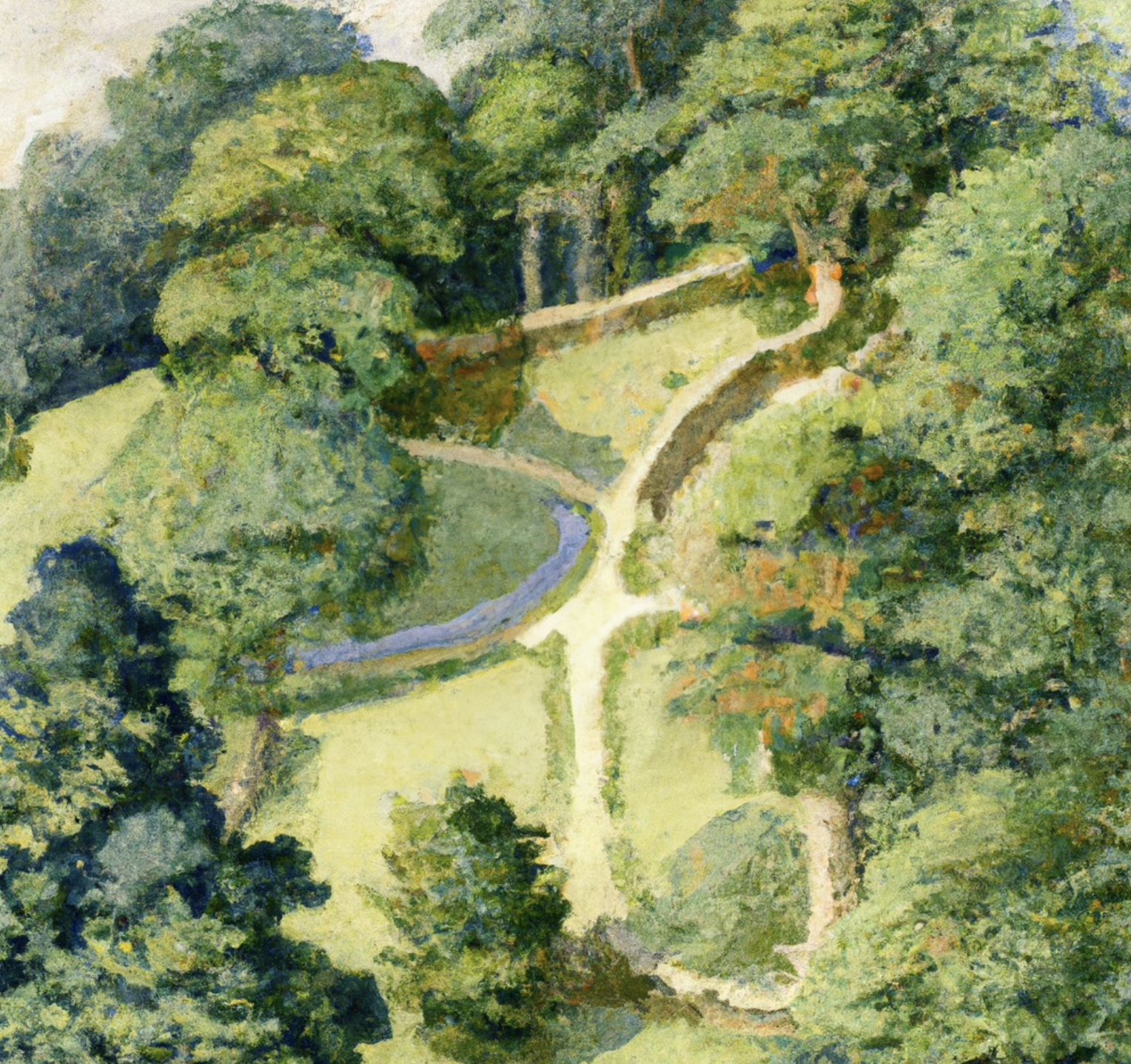 Teaser image showing an illustration of a walled garden, aerial shot